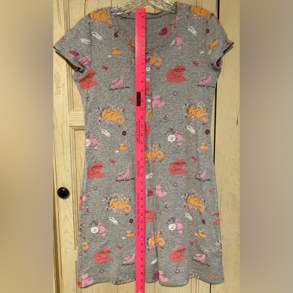 S/2 Gray Cat Print Nightgowns, SMALL, NEW - Picture 12 of 15